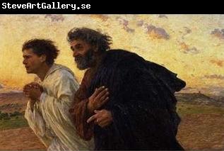 Eugene Burnand The Disciples Peter and John Running to the Sepulchre on the Morning of the Resurrection, c.1898